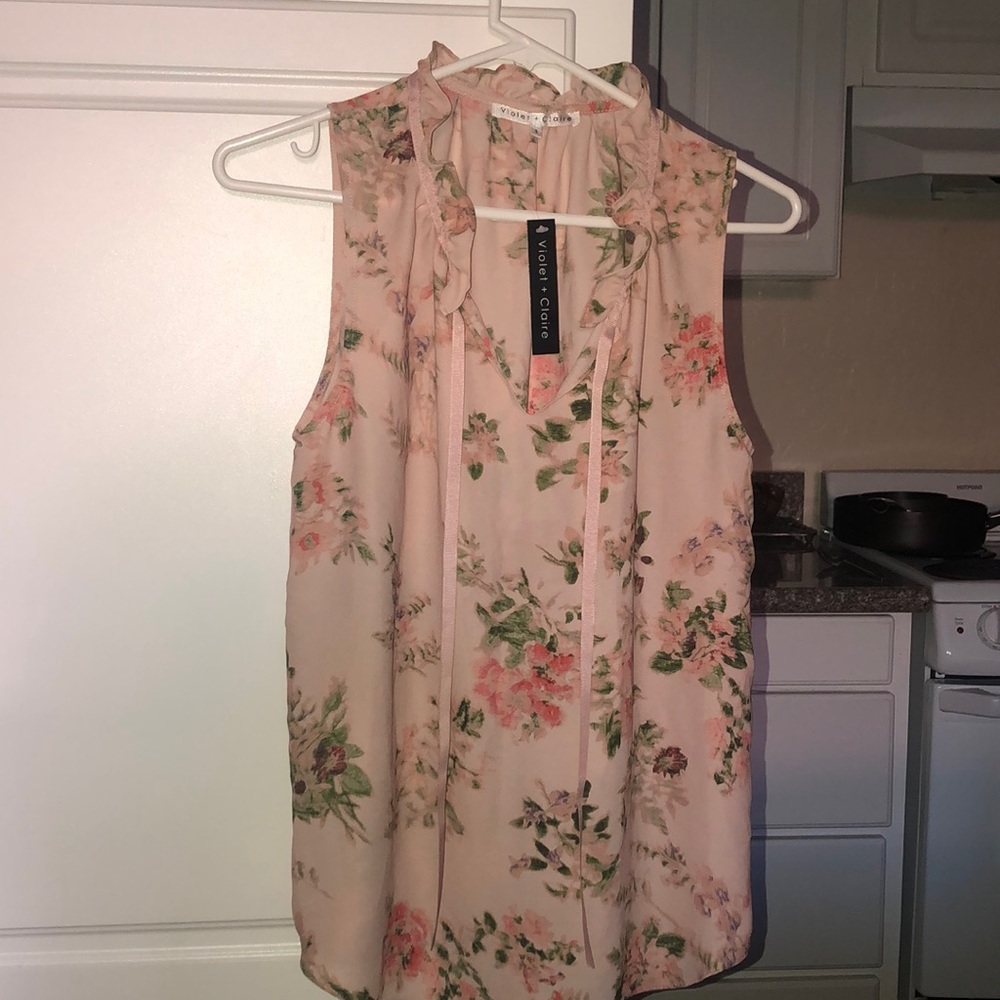 Short sleeve violet claire shirt , baby pink